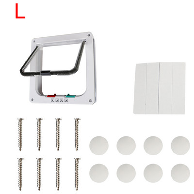 Kaķa kucēna drošības vārti suņiem, kaķiem, kaķēniem, maziem mājdzīvnieku piederumiem ar četrvirzienu slēdzeni, drošības vārstu durvis, suņu kaķu atloku durvis, ABS plastmasas