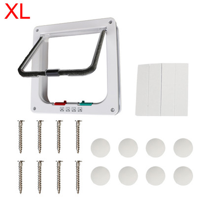 Kaķa kucēna drošības vārti suņiem, kaķiem, kaķēniem, maziem mājdzīvnieku piederumiem ar četrvirzienu slēdzeni, drošības vārstu durvis, suņu kaķu atloku durvis, ABS plastmasas