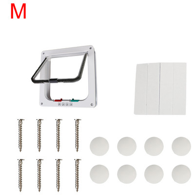 Kaķa kucēna drošības vārti suņiem, kaķiem, kaķēniem, maziem mājdzīvnieku piederumiem ar četrvirzienu slēdzeni, drošības vārstu durvis, suņu kaķu atloku durvis, ABS plastmasas