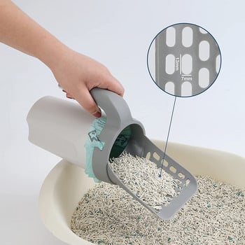 2-σε-1 σέσουλα απορριμμάτων γάτας Scoop Pet Care Sand Waste Scooper Shovel Hollow Cleaning Tool with Waste Bag Pet Scooper Cat Tray Box Scooper