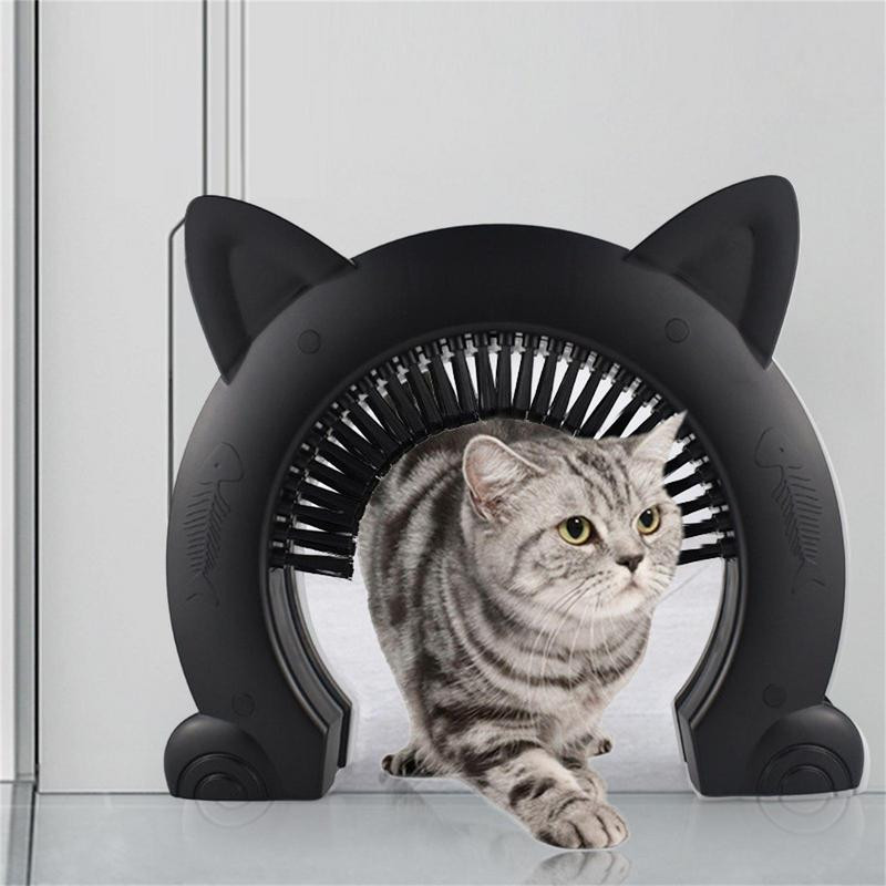 Vrata za kućne ljubimce Klizna vrata za kućne ljubimce u obliku mačke Vrata za male mačke s četkom za čišćenje i njegu Za unutarnja vanjska vrata Kućni ljubimci Mačke i psi