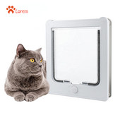 Mājdzīvnieku ieejas kaķu durvju caurums koka durvīm ar četrvirzienu aizvēršanu slēdzamām koka durvīm Bezmaksas ieeja mazo suņu kaķu piederumiem