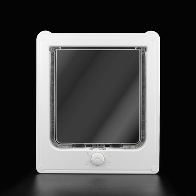 Mājdzīvnieku ieejas kaķu durvju caurums koka durvīm ar četrvirzienu aizvēršanu slēdzamām koka durvīm Bezmaksas ieeja mazo suņu kaķu piederumiem