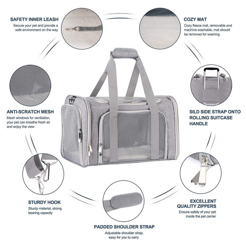 Prijenosne nosiljke za mačke Putna torba za kućne ljubimce Mekana prozračna sklopiva torba Sigurnosna nosiljka za kućne ljubimce za male srednje mačke, pse