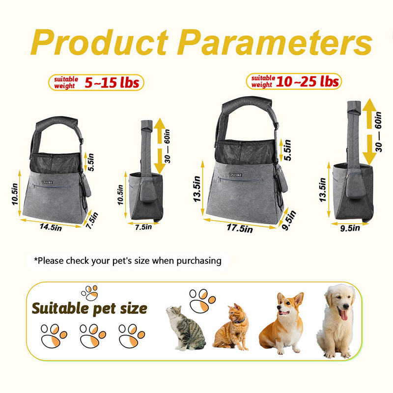 Petskd Sling Nosiljka za pse Prijenosna nosiljka za kućne ljubimce Na ramenu Messenger Nosilice za mačke Najlonska torba za kućne ljubimce Dodaci za pse za štene Na otvorenom