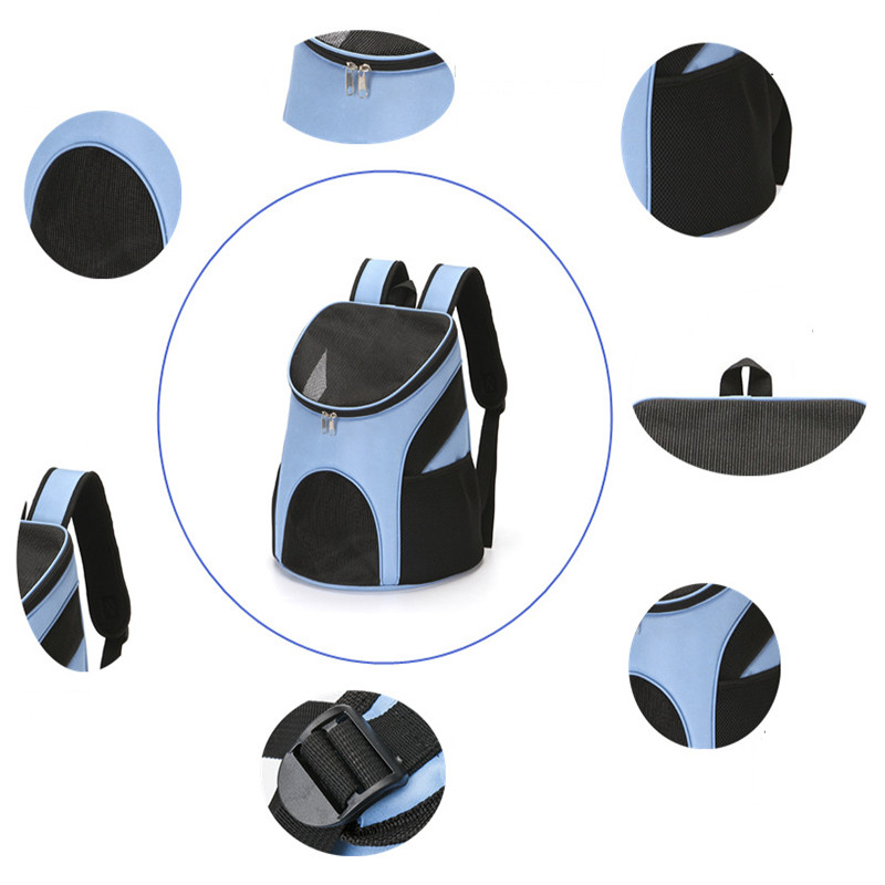 Elpojošs mājdzīvnieku somas nēsātājs mugursoma suns kaķis āra ceļojumu mugursoma Tīkla kucēnu krūšu mugursoma Salokāms pārnēsājams mājdzīvnieku pārvadātājs