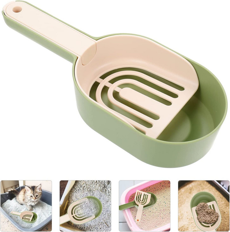Lopata za mačji pijesak Samočisteća s postoljem Višenamjenska plastična lopatica za mačji pijesak Izdržljiva lopata za mačji pijesak Potrepštine za kućne ljubimce