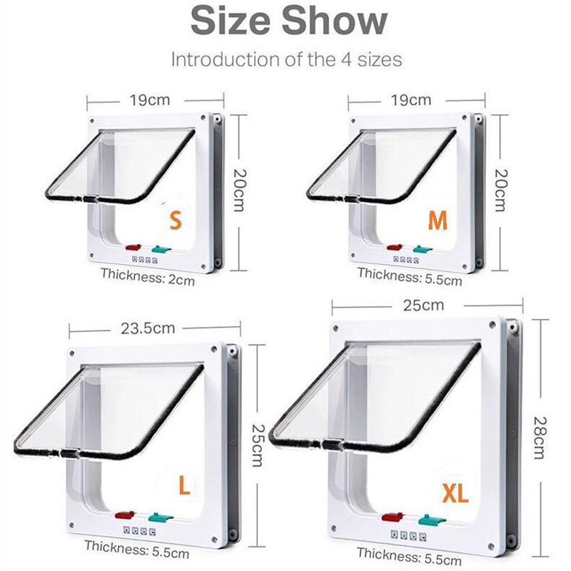 Pametna vrata za kućne ljubimce Sigurnosna brava s zaključavanjem u 4 smjera ABS plastika Vrata s preklopom za pse i mačke Upravljačka vrata s prekidačem smjera Oprema za male kućne ljubimce