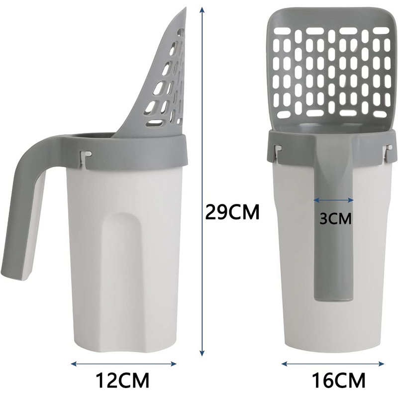 Liela ietilpība kaķu pakaišu lāpstiņai ar iebūvētu maisiņu Kaķu lāpsta Mājdzīvnieku tīrīšana Izkārnījumu maisiņš Kaķēnu tīrīšanas rīks Mājdzīvnieku piederumi