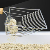 Metalna lopatica za mačji pijesak Šuplja lopatica za WC za kućne ljubimce s dugom ručkom Jumbo sito za mačiće, Lopata za čišćenje Alati za kućne ljubimce