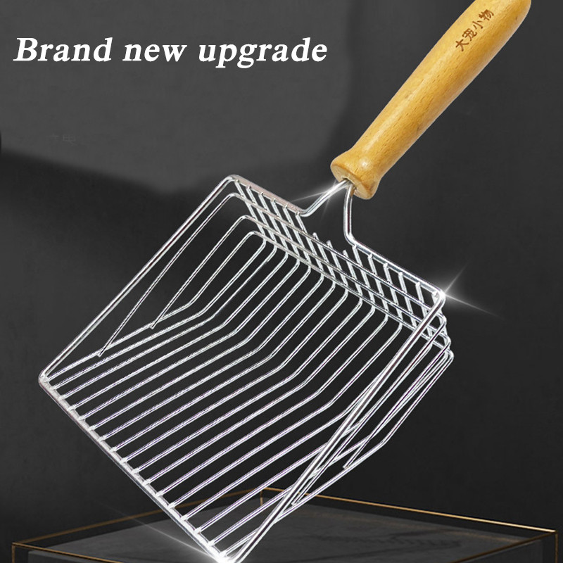 Metalna lopatica za mačji pijesak Šuplja lopatica za WC za kućne ljubimce s dugom ručkom Jumbo sito za mačiće, Lopata za čišćenje Alati za kućne ljubimce