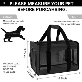 Чанта за носене Раница за продукти за пътуване на кучета Транспортна чанта за домашни любимци Мека странична конвейерна чанта Одобрена от авиокомпанията Сгъваема