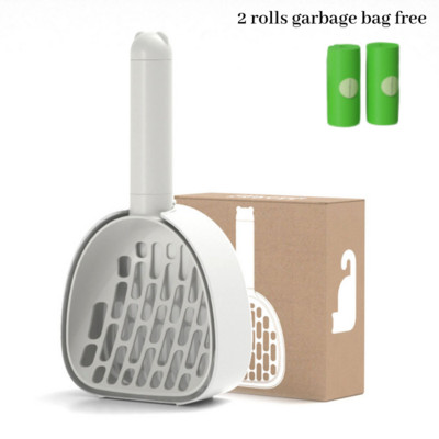 Pārnēsājams kaķu pakaišu lāpstas komplekts Cat Pooper Scooper tīrīšanas piederumi Pet Shovel Kaķu tualetes tīrīšanas lāpsta ar atkritumu maisu