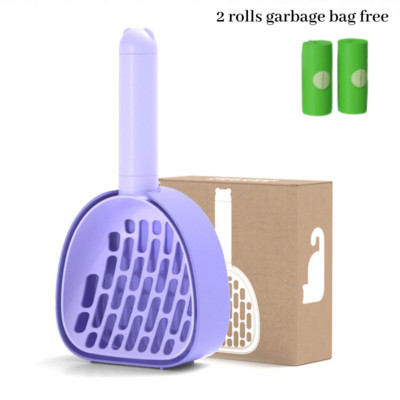 Pārnēsājams kaķu pakaišu lāpstas komplekts Cat Pooper Scooper tīrīšanas piederumi Pet Shovel Kaķu tualetes tīrīšanas lāpsta ar atkritumu maisu