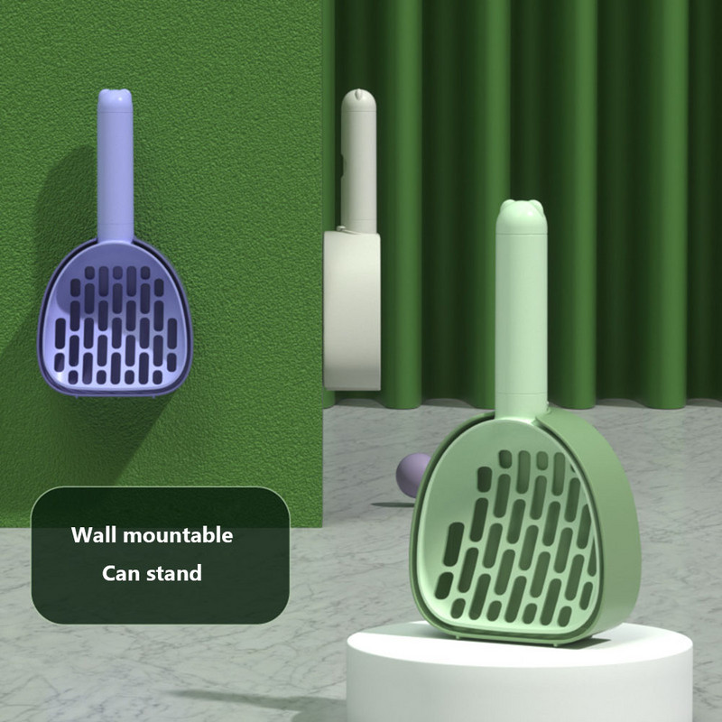 Pārnēsājams kaķu pakaišu lāpstas komplekts Cat Pooper Scooper tīrīšanas piederumi Pet Shovel Kaķu tualetes tīrīšanas lāpsta ar atkritumu maisu