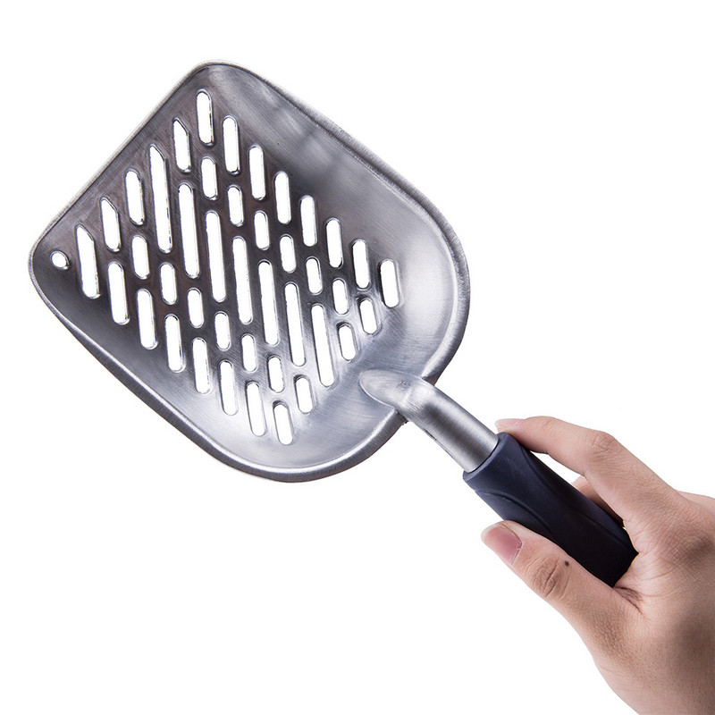 Kaķu smilšu karotes Lāpsta Kvalitatīvs izturīgs kaķu pakaišu lāpstiņš Alumīnija sakausējuma materiāls Pārnēsājams tīrīšanas rīks mājdzīvnieku suņu kaķim