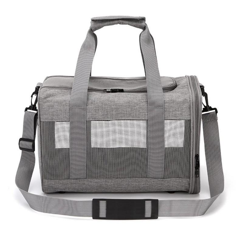 Diagonāla kaķa soma, sieta auduma pārnēsājama salokāma elpojoša suņu soma mājdzīvnieku būra mugursoma ceļojumiem brīvā dabā