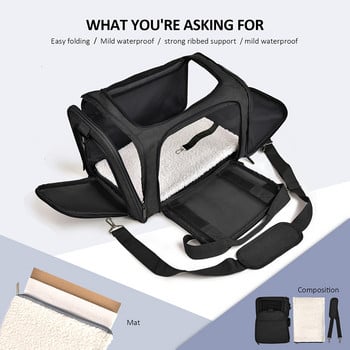 Carriers Bag Travel Airline Εγκεκριμένη τσάντα μεταφοράς Cat Carrier Backpack Messenger Breathable Pet Dog Cat Μικρό σκυλί και γάτες