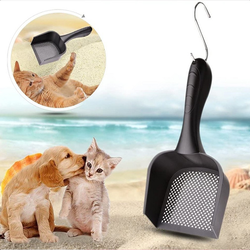 Kaķu pakaišu lāpsta sabiezināta plastmasas lāpsta mājdzīvnieku tualetes tīrīšanas līdzeklis kaķiem un suņiem Daudzfunkcionāla mājdzīvnieku lāpsta liela barības liekšķere Gatos