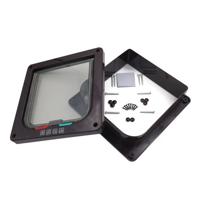 Kaķu atloku durvis iekštelpām ārdurvīm, četrvirzienu bloķēšanas mājdzīvnieku durvis, baltas kaķiem/maza suņa mājdzīvnieka vārtu komplekts