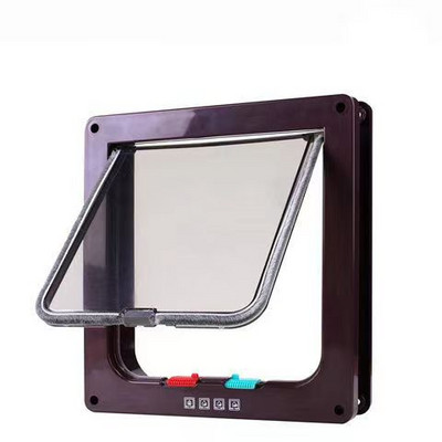 Kaķu atloku durvis iekštelpām ārdurvīm, četrvirzienu bloķēšanas mājdzīvnieku durvis, baltas kaķiem/maza suņa mājdzīvnieka vārtu komplekts