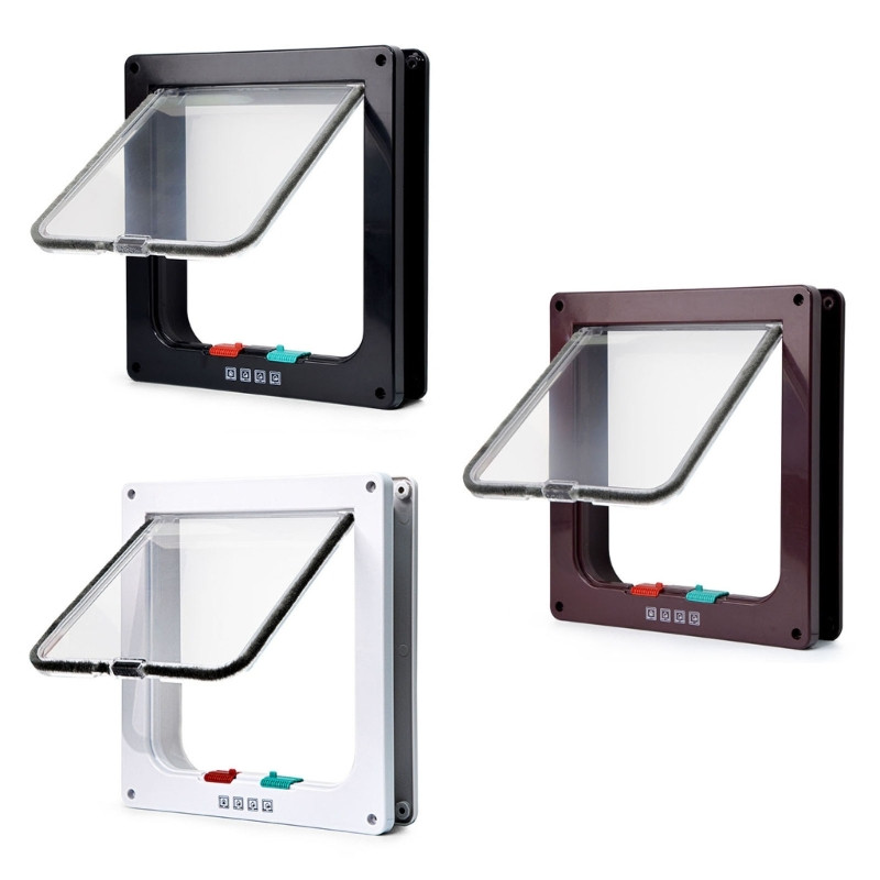 Atloku mājdzīvnieku durvju suņi Atloku durvis 4 virzienos vadāmas kaķēnu durvis, suņu audzētavas durvju komplekts mājdzīvnieku ieejas vārtu durvju piederumi