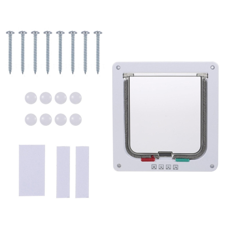 Atloku mājdzīvnieku durvju suņi Atloku durvis 4 virzienos vadāmas kaķēnu durvis, suņu audzētavas durvju komplekts mājdzīvnieku ieejas vārtu durvju piederumi