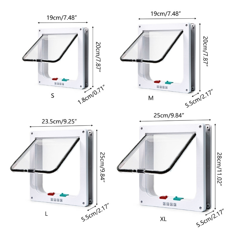 Atloku mājdzīvnieku durvju suņi Atloku durvis 4 virzienos vadāmas kaķēnu durvis, suņu audzētavas durvju komplekts mājdzīvnieku ieejas vārtu durvju piederumi