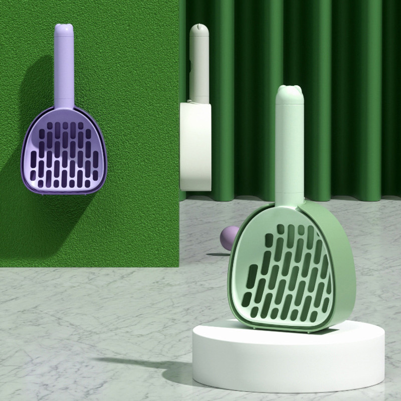 Kaķu pakaišu lāpsta Plastmasas kaķu izkārnījumu liekšķere ar mājdzīvnieku tīrīšanas rīku Kaķu tualetes izstrādājumi Izturīga pakaišu kastes tīrīšanas lāpsta