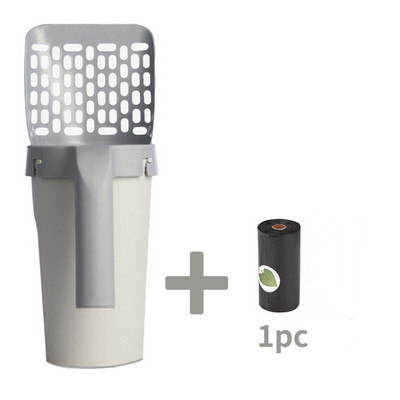 Kaķu pakaišu lāpsta ar atkritumu maisiem Pašattīrīšanās kaķu pakaišu lāpstiņa Pārnēsājams kaķu pakaišu kastes tīrīšanas rīks Mājdzīvnieku kaķu piederumi