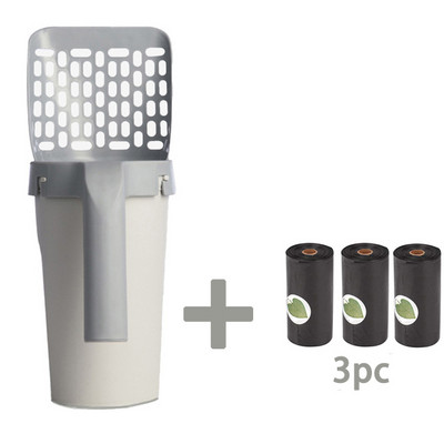 Kaķu pakaišu lāpsta ar atkritumu maisiem Pašattīrīšanās kaķu pakaišu lāpstiņa Pārnēsājams kaķu pakaišu kastes tīrīšanas rīks Mājdzīvnieku kaķu piederumi