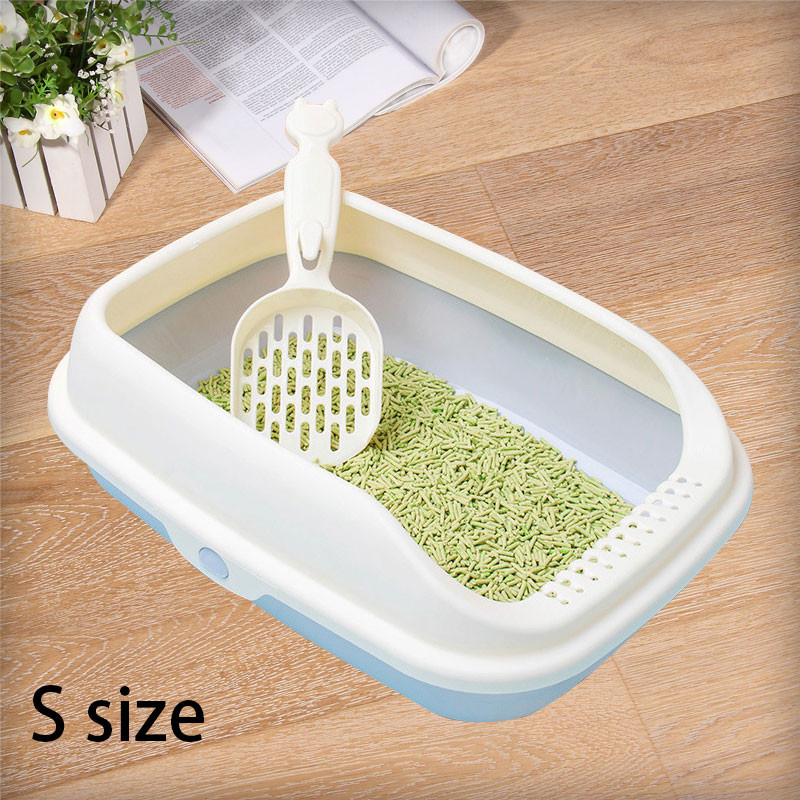 Visiškai nauja kačių kraiko dėžė, pusiau uždara didelės erdvės purslams atsparus smėlio stalas, nuimamas ir lengvai valomas kačiuko tualetas