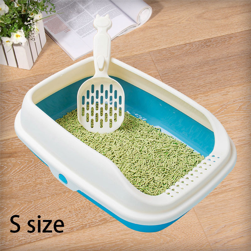 Visiškai nauja kačių kraiko dėžė, pusiau uždara didelės erdvės purslams atsparus smėlio stalas, nuimamas ir lengvai valomas kačiuko tualetas