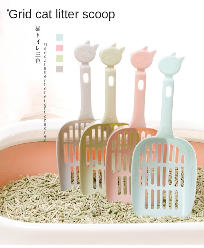 Lopata za mačji pijesak Velika duga drška Lopata za mačji izmet Lopata za čišćenje Bentonit Velika rupa Tofu Mačji pijesak Lopata za mačji WC Izmet