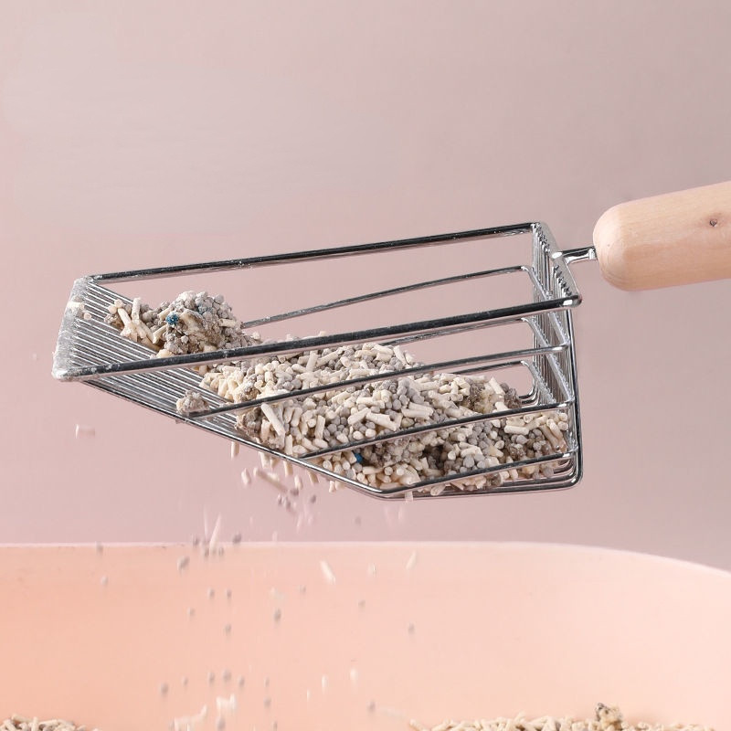 Liela kaķu pakaišu lāpsta, dziļā lāpsta ātri sijājošs smilšu sijātājs, garš un ērts rokturis, skaista un praktiska kaķu pakaišu lāpsta