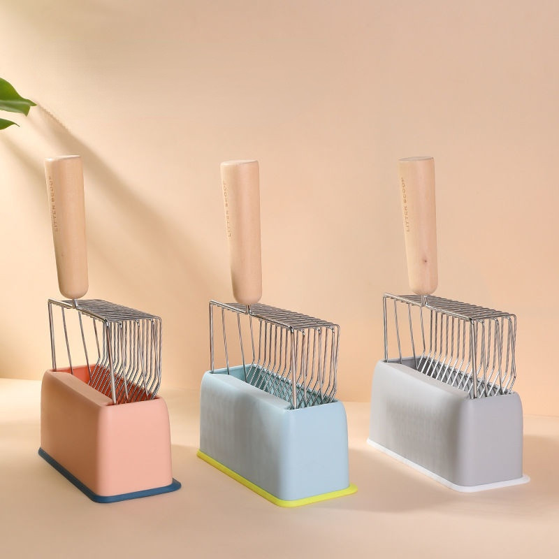 Liela kaķu pakaišu lāpsta, dziļā lāpsta ātri sijājošs smilšu sijātājs, garš un ērts rokturis, skaista un praktiska kaķu pakaišu lāpsta