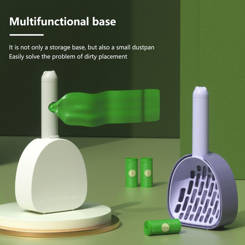 Suņu pakaišu lāpsta Daudzfunkcionāla dziļa, liela ietilpība kaķu pakaišu lāpsta ar turētāju mājdzīvnieku tīrīšanas piederumi