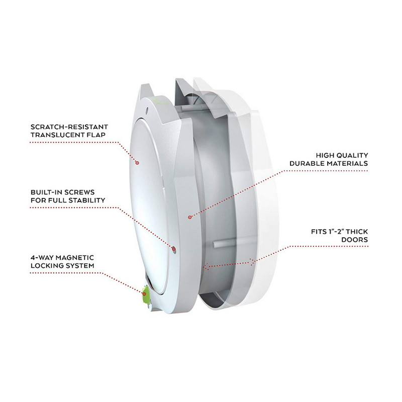 Nova vrata za mačke, mala okrugla pećina s bravom u 4 smjera, prozor za kućne ljubimce koji se mogu zaključati, sigurna vrata za pse, ABS plastika, bijela/crna boja, pribor za kućne ljubimce