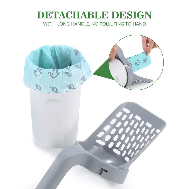 Lopata za mačji pijesak Veliki kapacitet s ugrađenom vrećicom Lopata za mačke Vreća za čišćenje kućnih ljubimaca Alat za čišćenje Pribor za kućne ljubimce Potrepštine za mačke