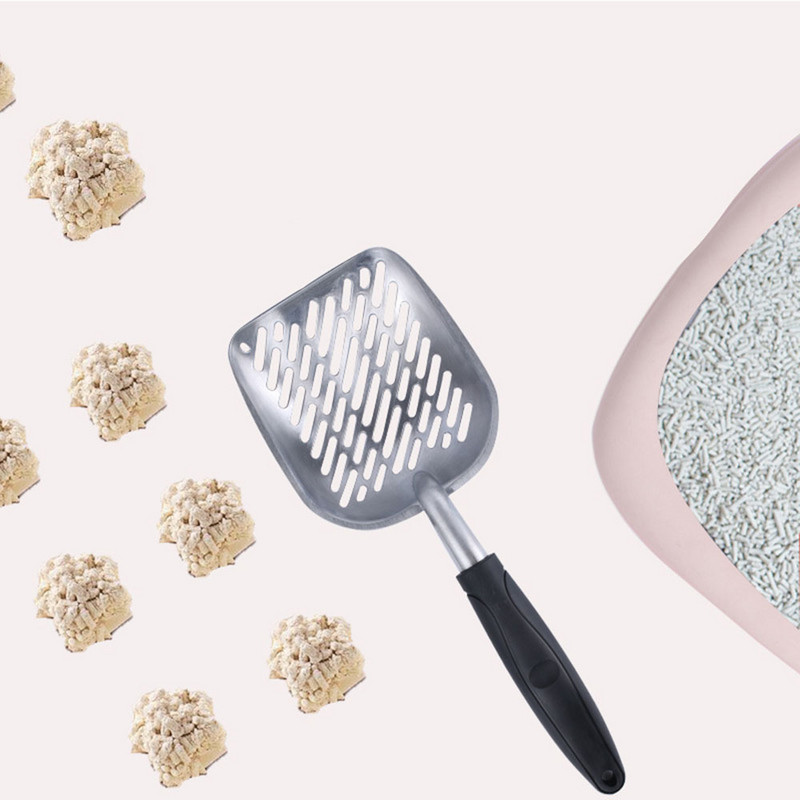 Lopatica za mačji pijesak Velika metalna lopatica za mačji pijesak za Kitty Sifter s dubokom lopaticom i ergonomskom ručkom izrađenom od čvrstog aluminija za teške uvjete rada