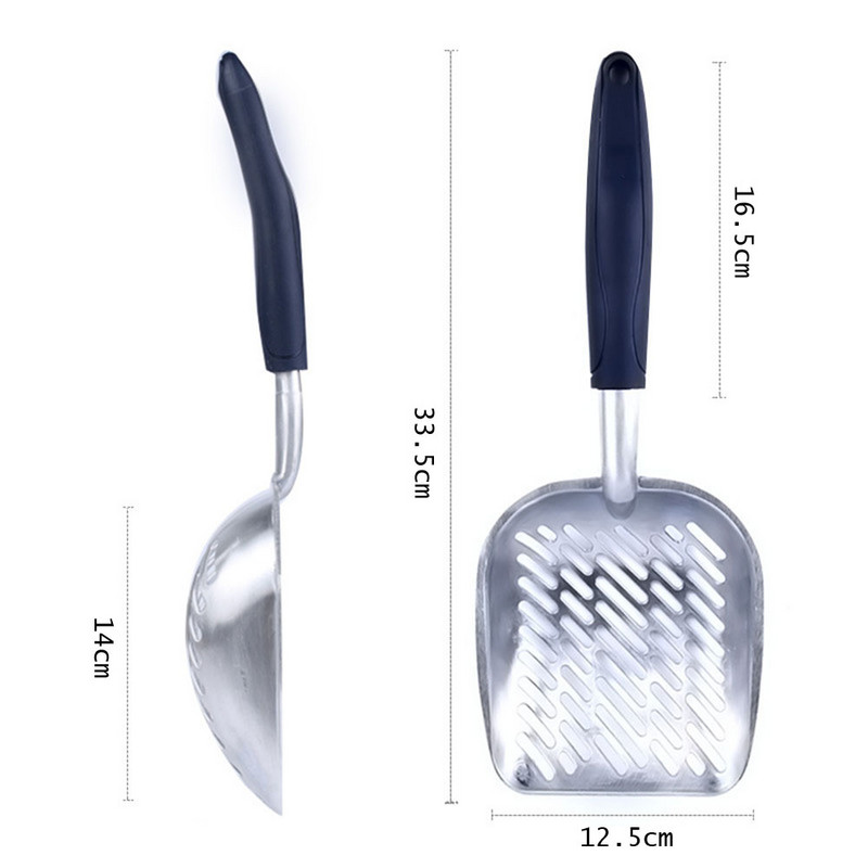 Lopatica za mačji pijesak Velika metalna lopatica za mačji pijesak za Kitty Sifter s dubokom lopaticom i ergonomskom ručkom izrađenom od čvrstog aluminija za teške uvjete rada