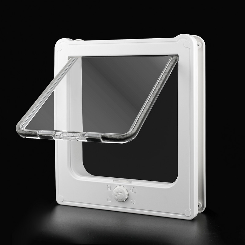 Vrata s preklopom za pse i mačke s bravom u 4 smjera Sigurnosna vrata s preklopom za kućne ljubimce ABS plastika Vrata za male kućne ljubimce Sigurnosna vrata za štene Poklopac za pse Podesiv