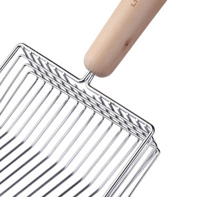 Lopata za mačji pijesak Velika metalna lopatica za mačji pijesak Drvena drška za čišćenje mačjeg WC-a Žlica za izmet Alati Sito Pribor za čišćenje kućnih ljubimaca