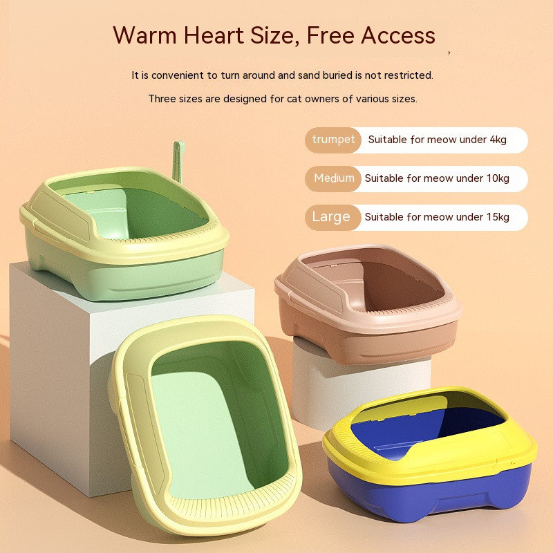 Kaķu pakaišu kaste plastmasas daļēji slēgta kaķu smilšu kaste maza pretšļakatu daļēji slēgta kaķēnu tualetes dezodorants pret smiltīm