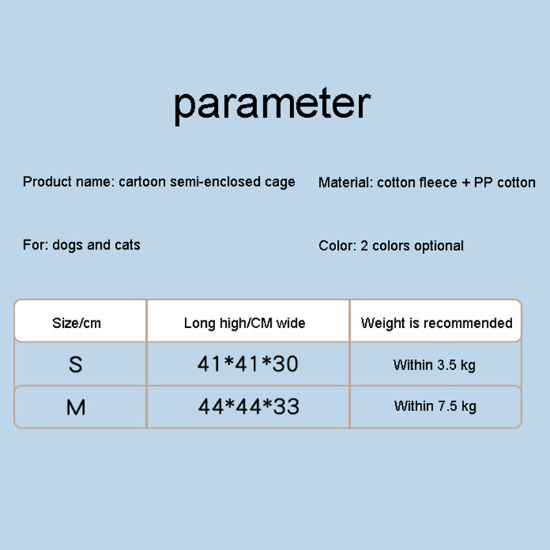 Daļēji slēgts ziemas uzturs silts kaķu ligzdas būris Four Seasons General Cat Villa karikatūra Noņemama mazgājama kaķu suņu mājdzīvnieku produkti