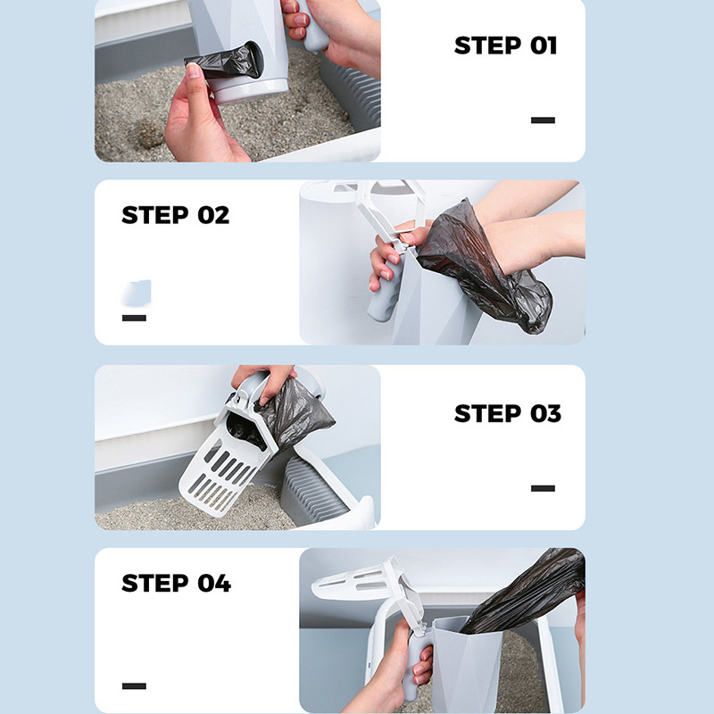 Samočisteća lopatica za mačji pijesak Ugrađena vrećica za izmet Lopata za mačke Kitty Samočisteća lopatica WC kutije s pijeskom Lopata Pijesak za izmet za kućne ljubimce