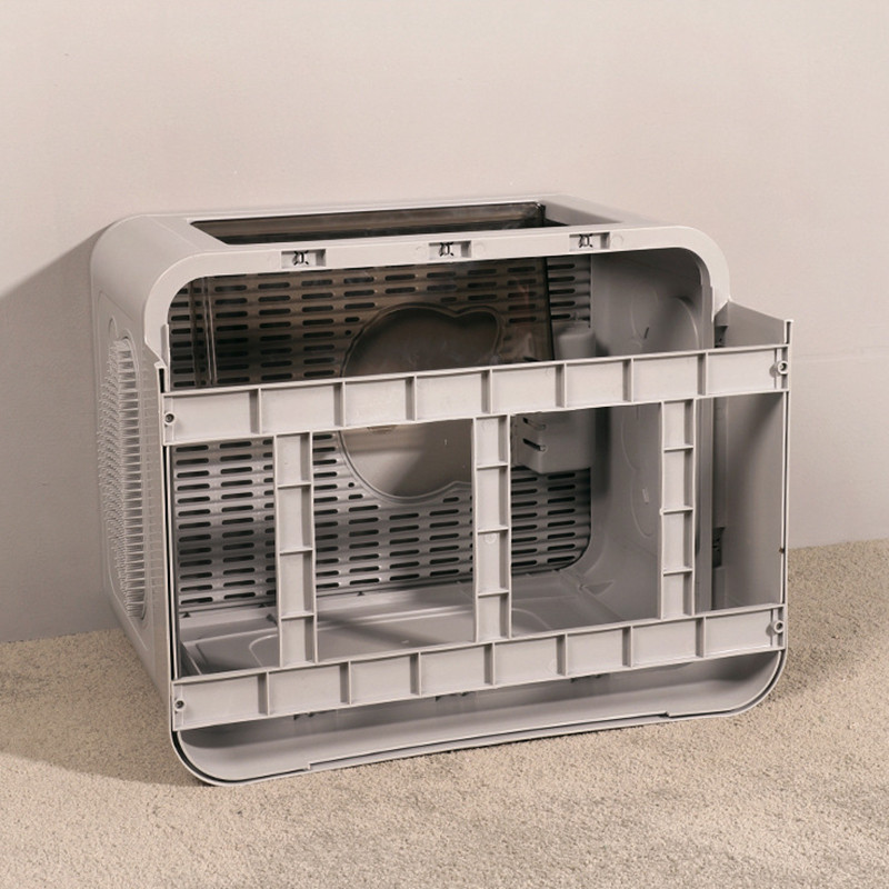 Kvadrātveida, pilnībā slēgta kaķu pakaišu kaste Spēcīga, izturīga, liela telpa, pretšļakatu kaķēnu tualete Forša kaķu māja ar atvilktni