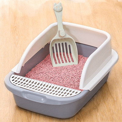 Eemaldatav kassipoegade liivakasti lemmiklooma tualettruumi kraanikauss, poolsuletud kassi puhastusnõu pritsmevastane liivakasti kassitarvikud lemmikloomatarbed