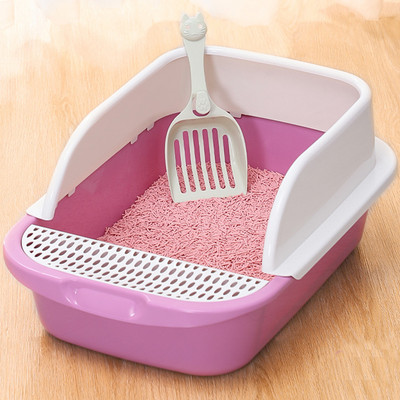 Eemaldatav kassipoegade liivakasti lemmiklooma tualettruumi kraanikauss, poolsuletud kassi puhastusnõu pritsmevastane liivakasti kassitarvikud lemmikloomatarbed