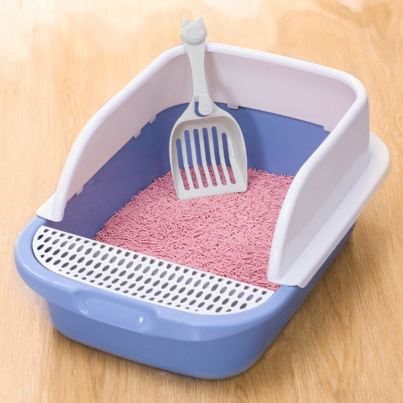 Eemaldatav kassipoegade liivakasti lemmiklooma tualettruumi kraanikauss, poolsuletud kassi puhastusnõu pritsmevastane liivakasti kassitarvikud lemmikloomatarbed